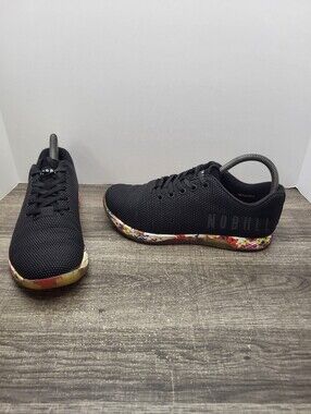 Nobull Black Impact Daisy Floral Trainer Sneakers Athlete Shoes Womens 7.5